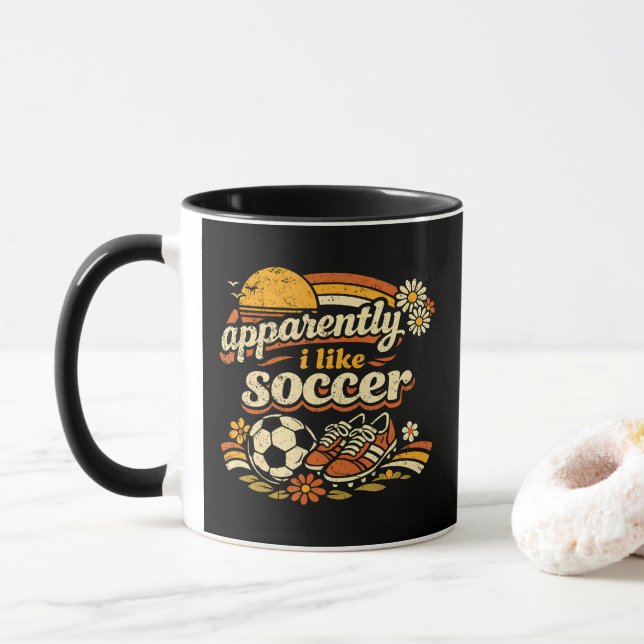 Anscheinend mag ich Fußball Tasse (Mit Donut)