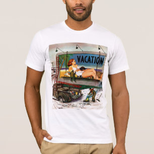 Anschlagtafel-Maler im Winter durch Stevan Dohanos T-Shirt