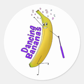Anschlagtafel - tanzende Bananen Runder Aufkleber