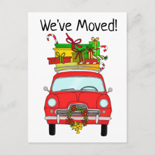 Anschrift Ankündigung Classic Weihnachtswagen Postkarte