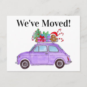 Anschrift Ankündigung Lila Weihnachtsgeschenke für Postkarte
