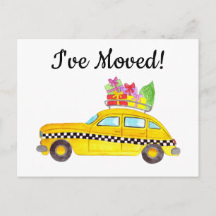 Anschrift Ankündigung Yellow Taxi Weihnachtsgesche Postkarte