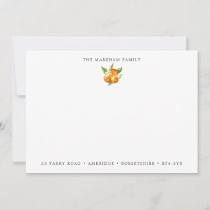 Anschrift der Aquarellfarben-Orangen-Familie Mitteilungskarte