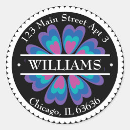 Anschrift der mexikanischen Blume Runder Aufkleber