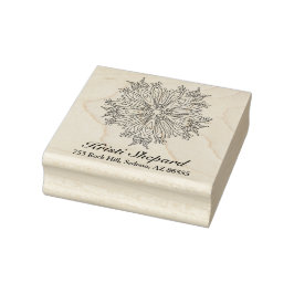 Anschrift der Schmetterlinge und Blume Gummistempel
