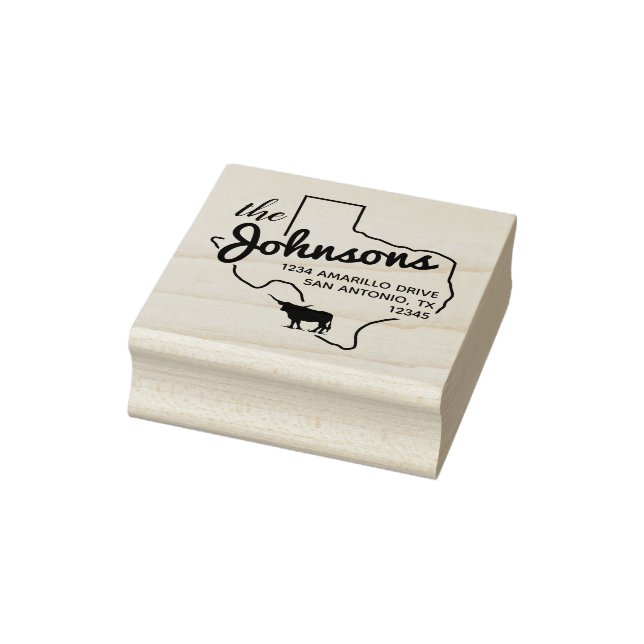 Anschrift der Texas Longhorn Silhouette Gummistempel (Stempel)