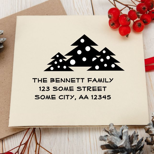 Anschrift der Weihnachtsbaum-Familie Gummistempel (Von Creator hochgeladen)