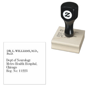 Anschrift des Ärzts für Schwarz-Weiß-Neurologie Gummistempel