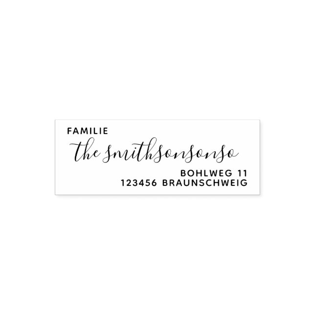 Anschrift des Namens Familie Permastempel (Design)