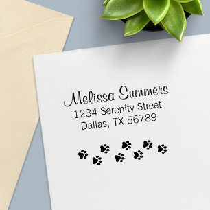 Anschrift des Tierpaws - Katzen-Hund-Tier Permastempel
