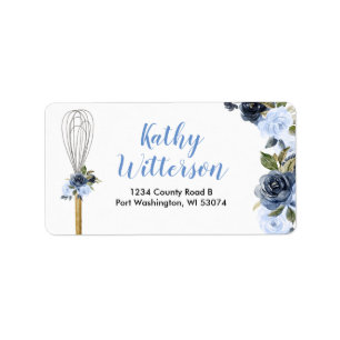 Anschrift Label Navy Floral Bald auf weg zu flüste Adressaufkleber