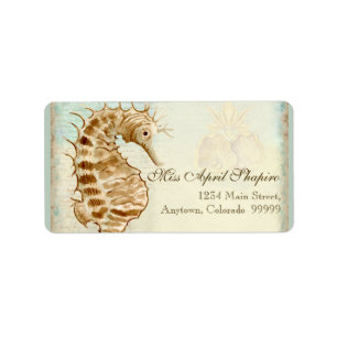 Anschrift Labels - Strand von Meerpferden Adressaufkleber