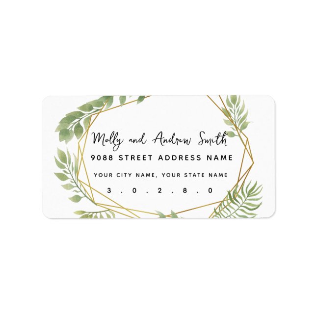 Anschrift Party/Hochzeit auf dem Label "Kristallgr Adressaufkleber (Vorne)