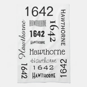 Anschrift & Street Name Personalisiert White Geschirrtuch