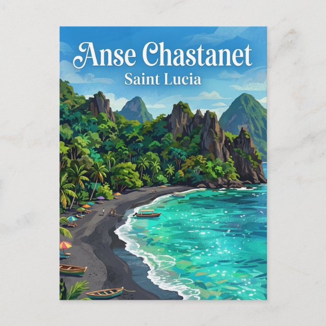 Anse Chastanet Saint Lucia Postkarte (Vorderseite)