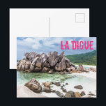 Anse Cocos Seychelles La Digue Beach Geschenk Feiertagspostkarte<br><div class="desc">Anse Cocos Seychelles La Digue Beach Urlaub Souvenir oder Geschenk für Reisende.</div>