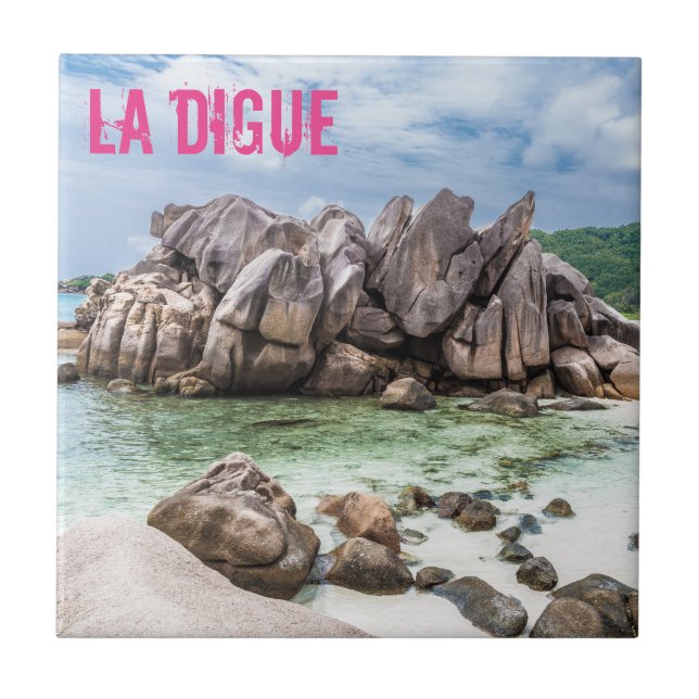 Anse Cocos Seychelles La Digue Beach Geschenk Fliese (Vorderseite)