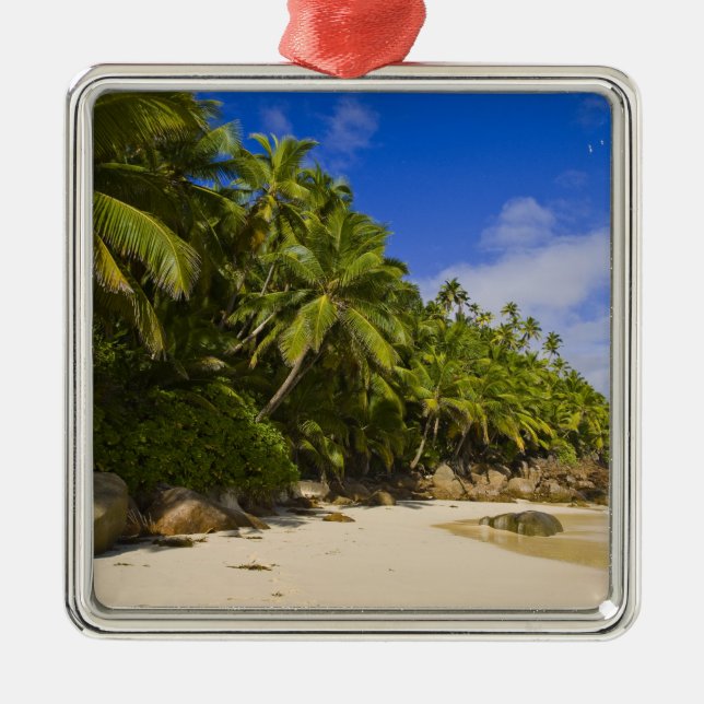 Anse Victorin Beach 3 Silbernes Ornament (Vorne)