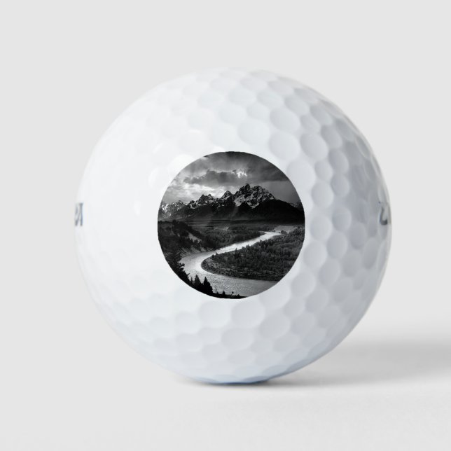 Ansel Adams The Tetons und der Schlange River 1942 Golfball (Vorderseite)