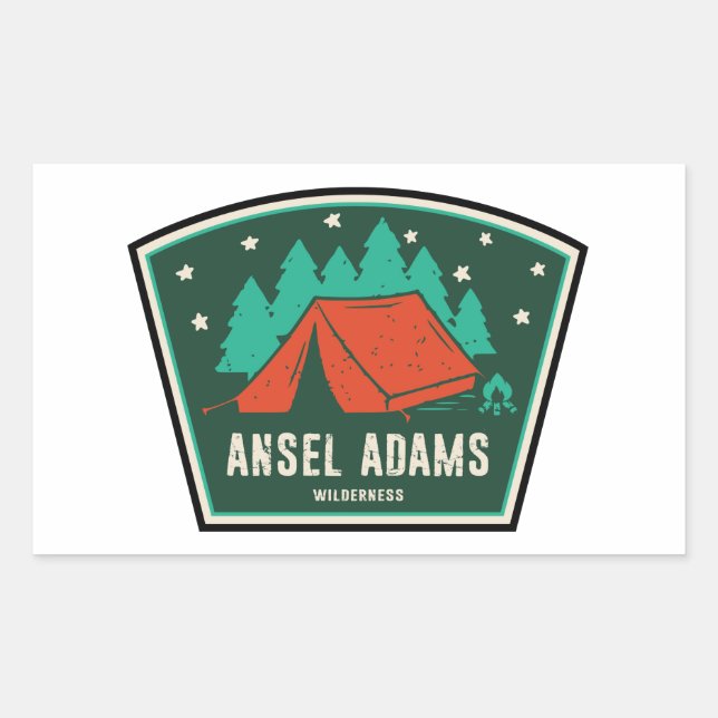 Ansel Adams Wilderness California Camping Rechteckiger Aufkleber (Vorderseite)