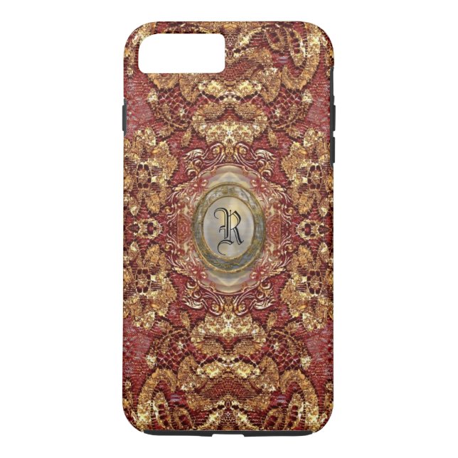 Ansel Darcy Lace Viktorianisch Monogram Case-Mate iPhone Hülle (Rückseite)