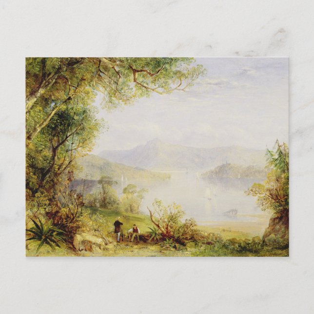 Ansicht auf dem Hudson River, c.1840-45 (Öl auf Ta Postkarte (Vorderseite)