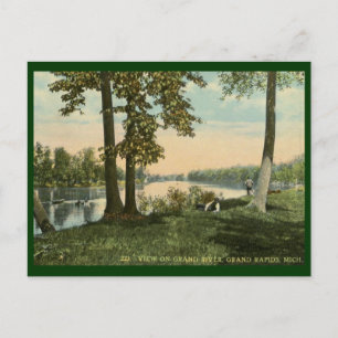 Ansicht auf Grand River, Grand Rapids, MI Vintag Postkarte