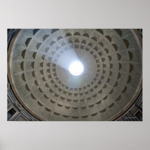 Ansicht aus dem Pantheon bis zur Kuppel heraus Poster