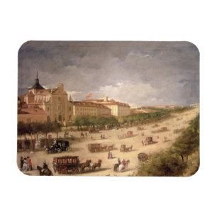 Ansicht Calle de Alcala, Madrid (Öl auf Leinwand Magnet