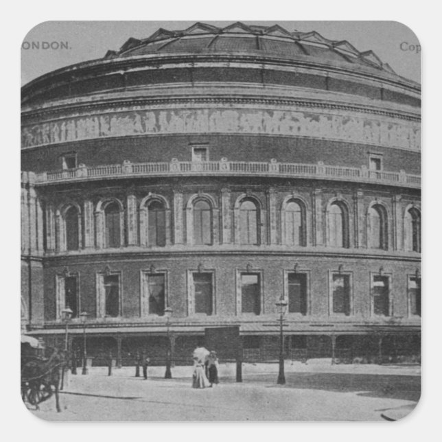 Ansicht der Albert Hall, c.1900 Quadratischer Aufkleber (Vorderseite)