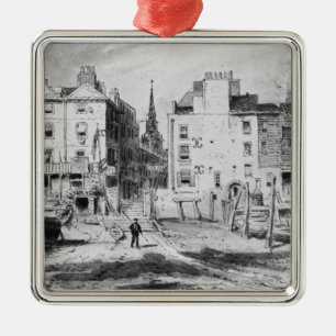 Ansicht der alten Hungerford Treppe, c.1815 Silbernes Ornament