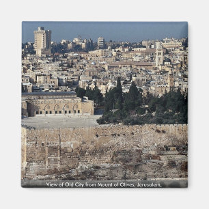 Ansicht der alten Stadt vom Ölberg, Jerusalem, Magnet