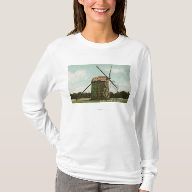 Ansicht der ältesten Windmühle auf Cape Cod T-Shirt (Vorderseite)