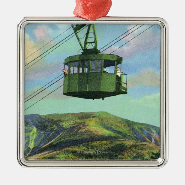 Ansicht der aufsteigenden Kanonemt-Tram Silbernes Ornament (Vorne)