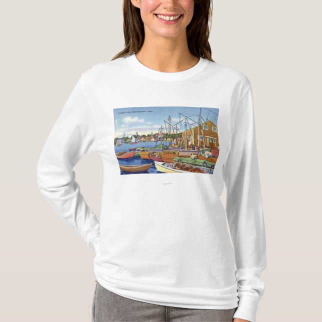 Ansicht der Boote im Hafen T-Shirt (Vorderseite)