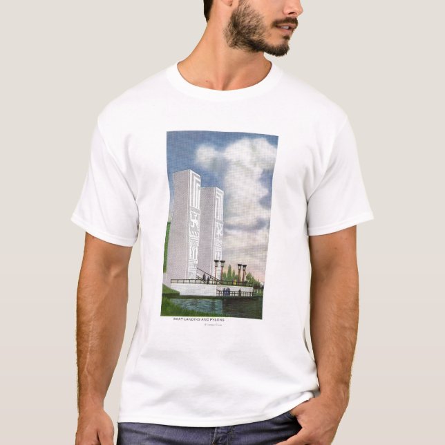 Ansicht der Boots-Landung und der Masten T-Shirt (Vorderseite)