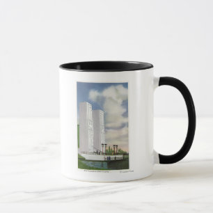 Ansicht der Boots-Landung und der Masten Tasse