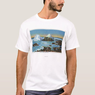 Ansicht der Brandung entlang dem Felsen T-Shirt
