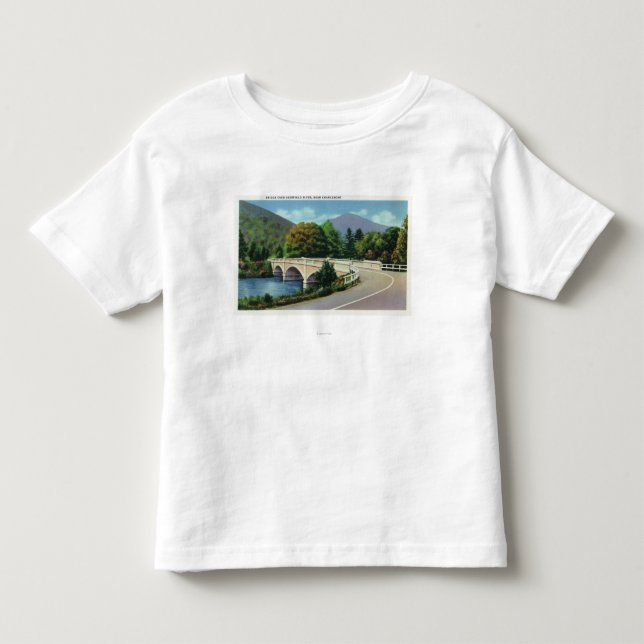 Ansicht der Brücke über dem Deerfield Fluss Kleinkind T-shirt (Vorderseite)