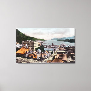 Ansicht der Bucht vom CityKetchikan, AK Leinwanddruck