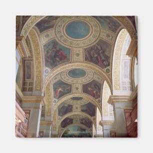 Ansicht der coffered Bibliotheksdecke mit Magnet