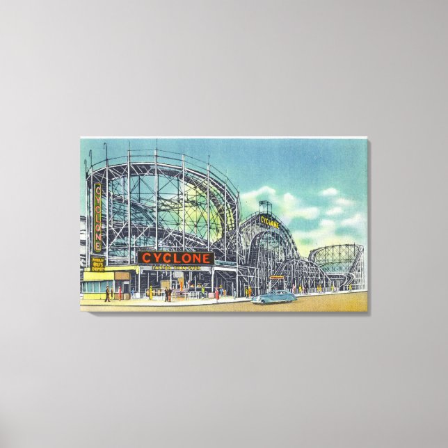 Ansicht der Cyclone Rollercoaster # 2 Leinwanddruck (Vorderseite)