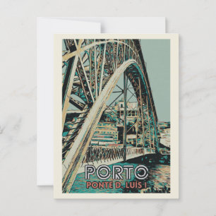 Ansicht der D. Luis-Brücke Illustration Porto Port Postkarte