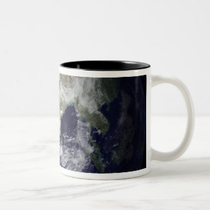 Ansicht der Erde vom Raum Zweifarbige Tasse