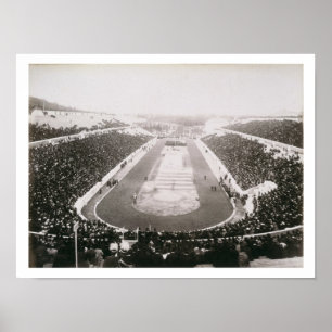 Ansicht der ersten offiziellen olympischen Spiele Poster