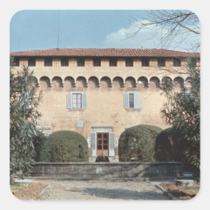Ansicht der Fassade, bestimmt für Cosimo Quadratischer Aufkleber