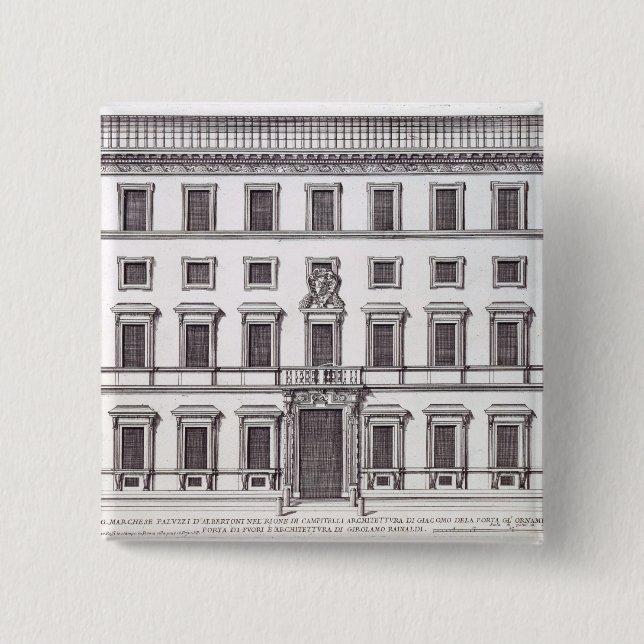 Ansicht der Fassade von Palazzo Marchese, Rom, Button (Vorderseite)