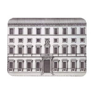 Ansicht der Fassade von Palazzo Marchese, Rom, Magnet