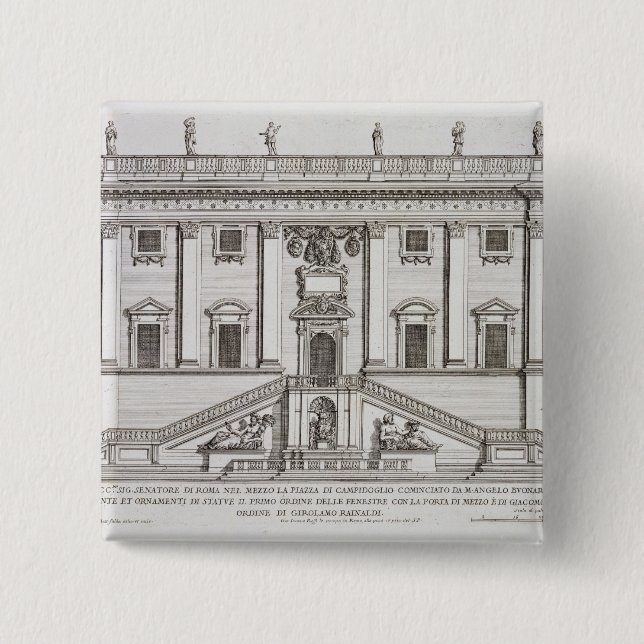 Ansicht der Fassade von Palazzo Senatorio im Button (Vorderseite)