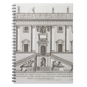 Ansicht der Fassade von Palazzo Senatorio im Notizblock